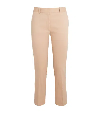 Joseph Cropped Crêpe Straight Pants In Neutrals