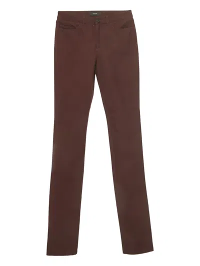 Pre-owned Joseph Gabardine Nino Stretch Trousers In Brown