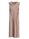 Joseph Garnier Belted Silk-satin Midi Dress