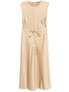 Joseph Garnier Silk Satin Midi Dress In Neutrals