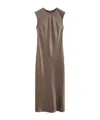 Joseph Womens Escargot Garnier Sleeveless Silk Midi Dress In Brown