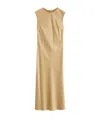 Joseph Womens Desert Sand Garnier Sleeveless Silk-satin Midi Dress In Nude