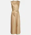 Joseph Garnier Silk Satin Midi Dress In Neutrals