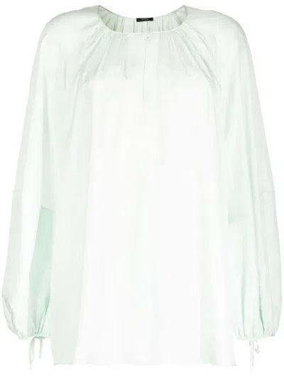 Joseph Seidenbluse Mit Gerafftem Ausschnitt In Green