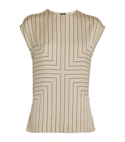 Joseph Geometric Print Louison Top In Neutral