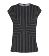 Joseph Sleeveless Geometric-striped Top In Gray