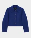 Joseph Womens Cobalt Gerrard Regular-fit Wool And Silk-blend Jacket In Blue
