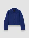 Joseph Womens Cobalt Gerrard Regular-fit Wool And Silk-blend Jacket