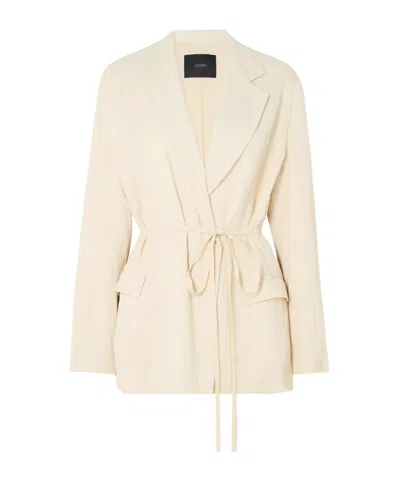 Joseph Gibellina Amelot Belted Jacquard Blazer In Neutral