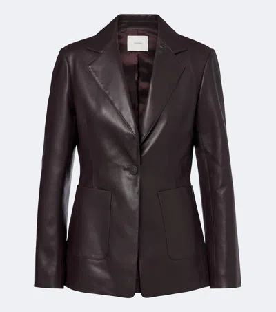 Joseph Glenview Leather Blazer In Burgundy
