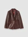Joseph Glenview Nappa Leather Jacket In Brown
