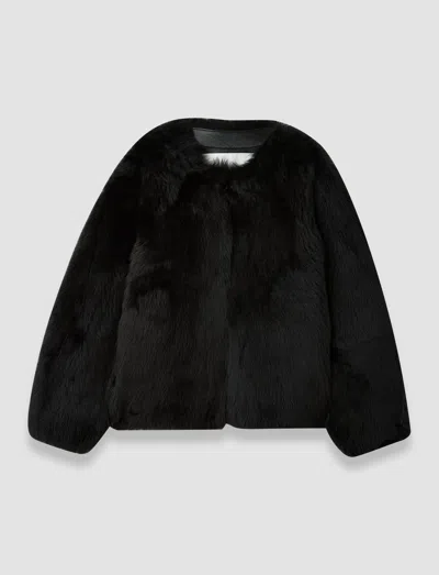 Joseph Gomez Long Haired Shearling Jacket In Black