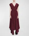 Joseph Goodman Silk Crêpe De Chine Midi Dress In Merlot