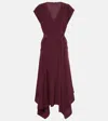 Joseph Goodman Silk Crêpe De Chine Midi Dress In Red