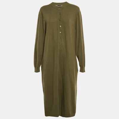 Pre-owned Joseph Green Cashmere Knit Long Dress Xl