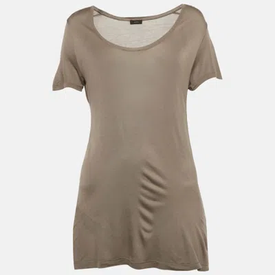 Pre-owned Joseph Grey Jersey Scoop Neck T-shirt Xl In Gray