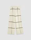 Joseph Womens Oat Combo Checked Wide-leg Cotton And Silk Trousers In Oat Combo