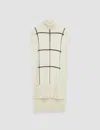 Joseph Womens Oat Combo Checked Tie-belt Cotton And Silk Poncho In Oat Combo