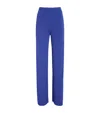 Joseph Grid Knit Straight Trousers In Blue