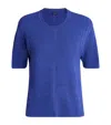 Joseph Grid Knit T-shirt In Blue