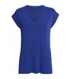 Joseph Womens Cobalt Grid-knit Relaxed-fit Viscose-blend Top Xs In Blue
