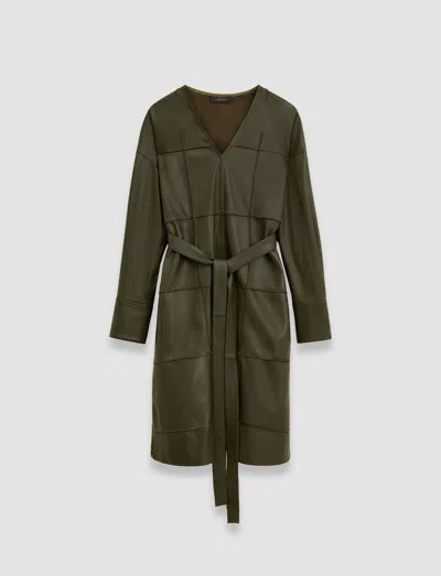 Joseph Grid Nappa Leather Matisse Dress In Hass Avocado