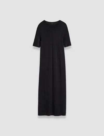 Joseph Grid Viscose Knitted Dress In Black