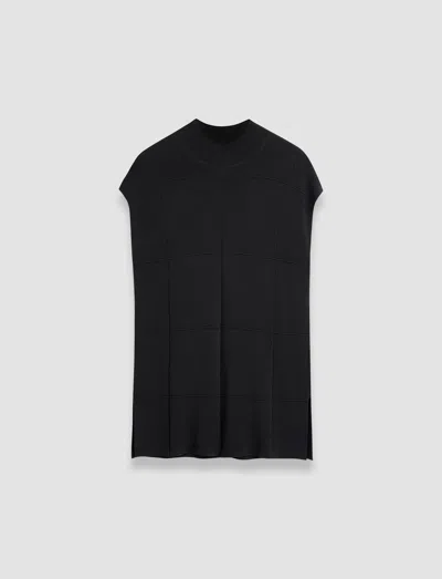 Joseph Grid Viscose Knitted Tank Top In Black