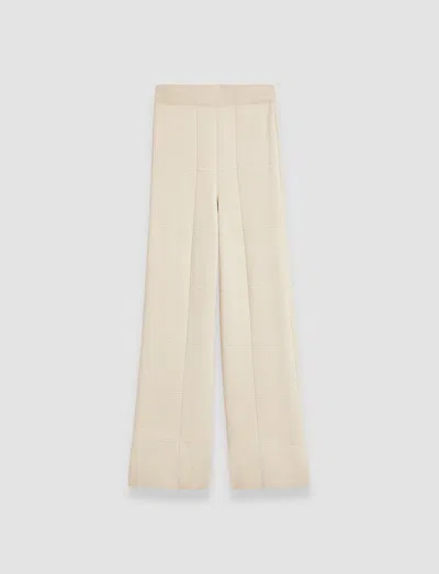 Joseph Grid Viscose Knitted Trousers In Oat