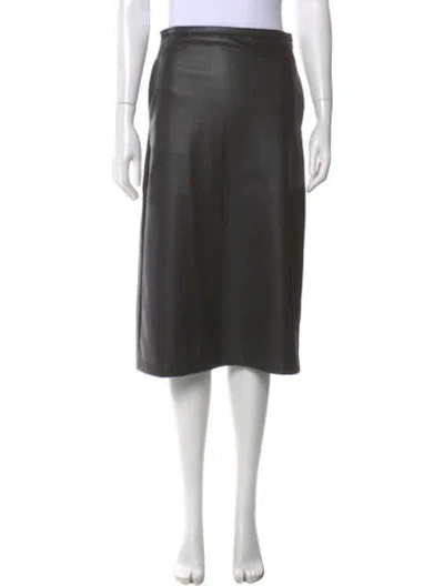 Pre-owned Joseph Grosgrain Trim Knee-length Skirt In Gray