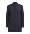 Joseph Habotai Silk Pleated Blouse In Navy
