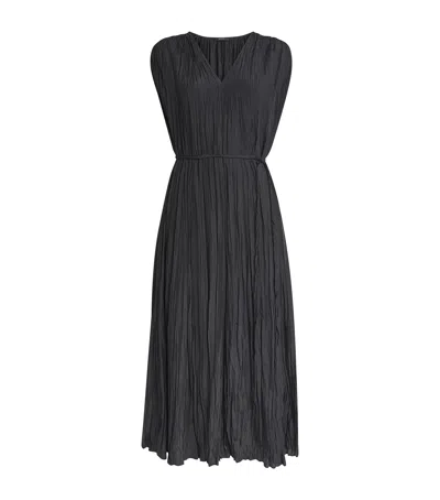 Joseph Habotai Silk Pleated Martini Dress In Black