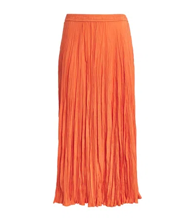 Joseph Habotai Silk Pleated Sully Skirt In Orange