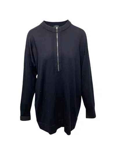 Pre-owned Joseph Half-zip Wool Sweater In Black