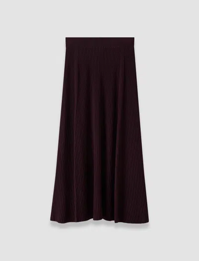 Joseph Hallie Merino Wool Rib Skirt In Purple