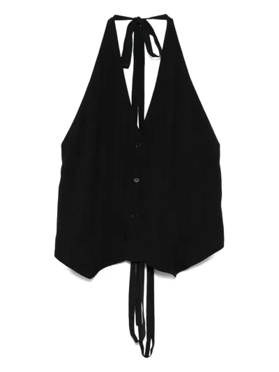Joseph Halter-neck Button Top In Black