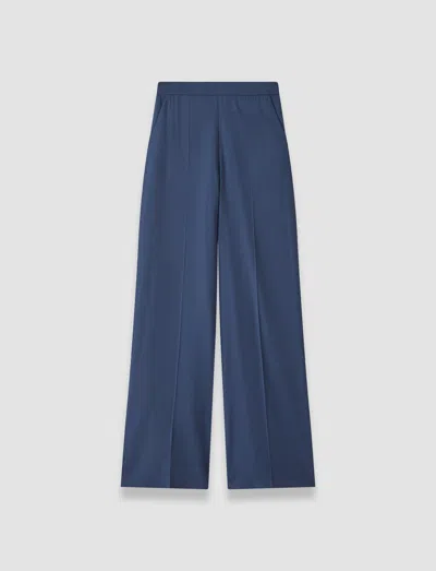 Joseph Womens Haxley Wide-leg High-rise Stretch Wool-blend Trousers Abyss In Blue