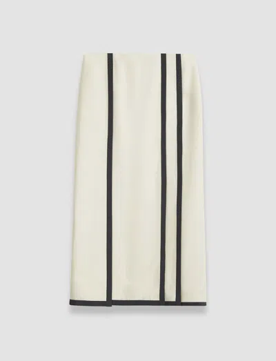Joseph Heavy Silk Crepe Animation Iris Skirt In Oat/slate