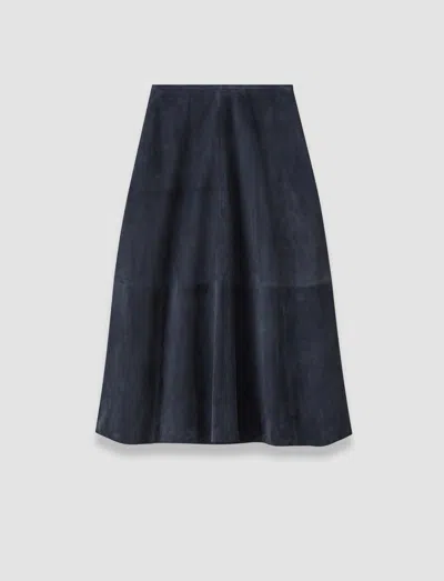 Joseph Helius Light Suede Skirt In Blue
