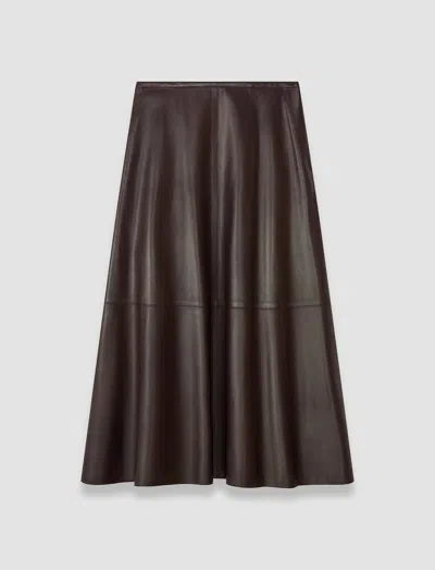 Joseph Helius Soft Nappa Leather Skirt In Purple