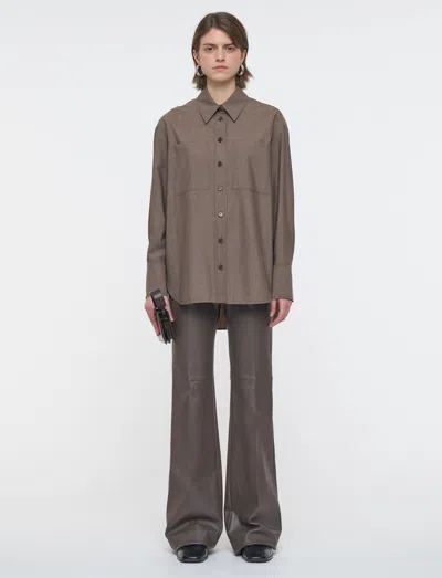 Joseph Herold Light Wool Tailoring Shirt In Brown