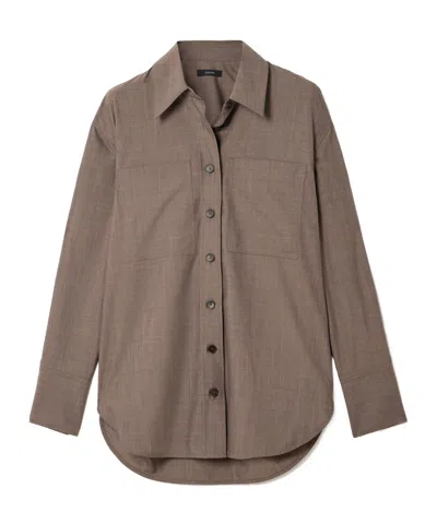 Joseph Herold Wool Shirt In Brown