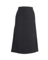 Joseph Herringbone Midi Skirt In Grey Wool In Grey