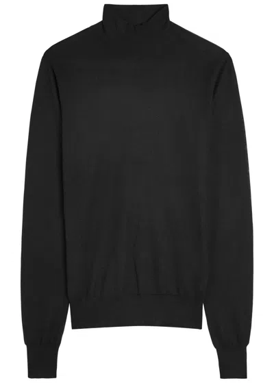 Joseph High-neck Cashmere Knit Top In Black