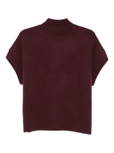 Joseph High-neck Knitted Top In Purple