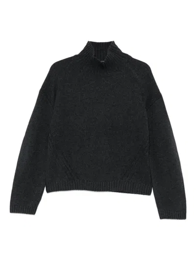 Joseph High Neck Long Sleeves Luxe Cashmere In Gray