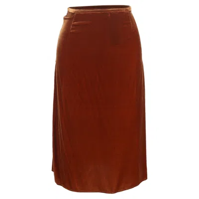 Joseph High-waist Skirt In Brown Velvet