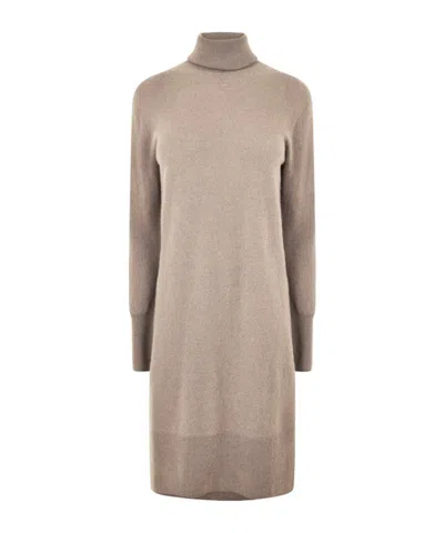 Joseph High-neck Long-sleeved Dress In Neutral
