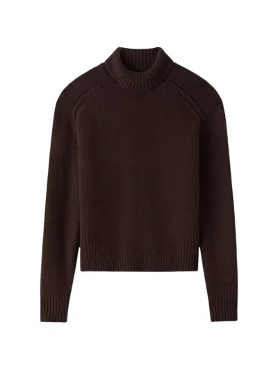 Joseph High-neck Raglan-sleeve Sweater In Brown