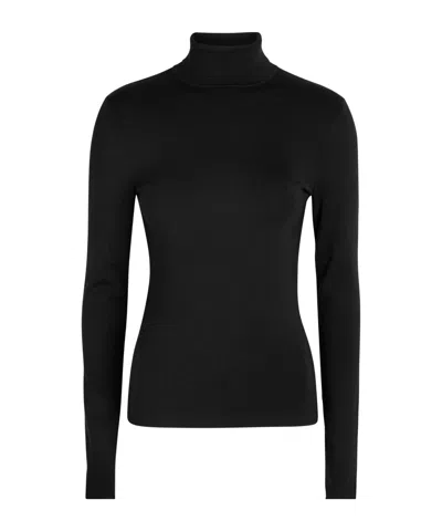 Joseph High-neck Stretch Knit Sweater In Black